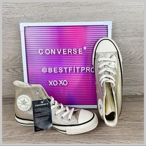 🦋Converse Chuck Taylor All Star Shiny Metal Gold